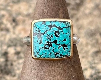 Tibetan Turquoise and 14ky Gold Filled Ring