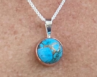 Copper and Turquoise “Firewater” Pendant Necklace