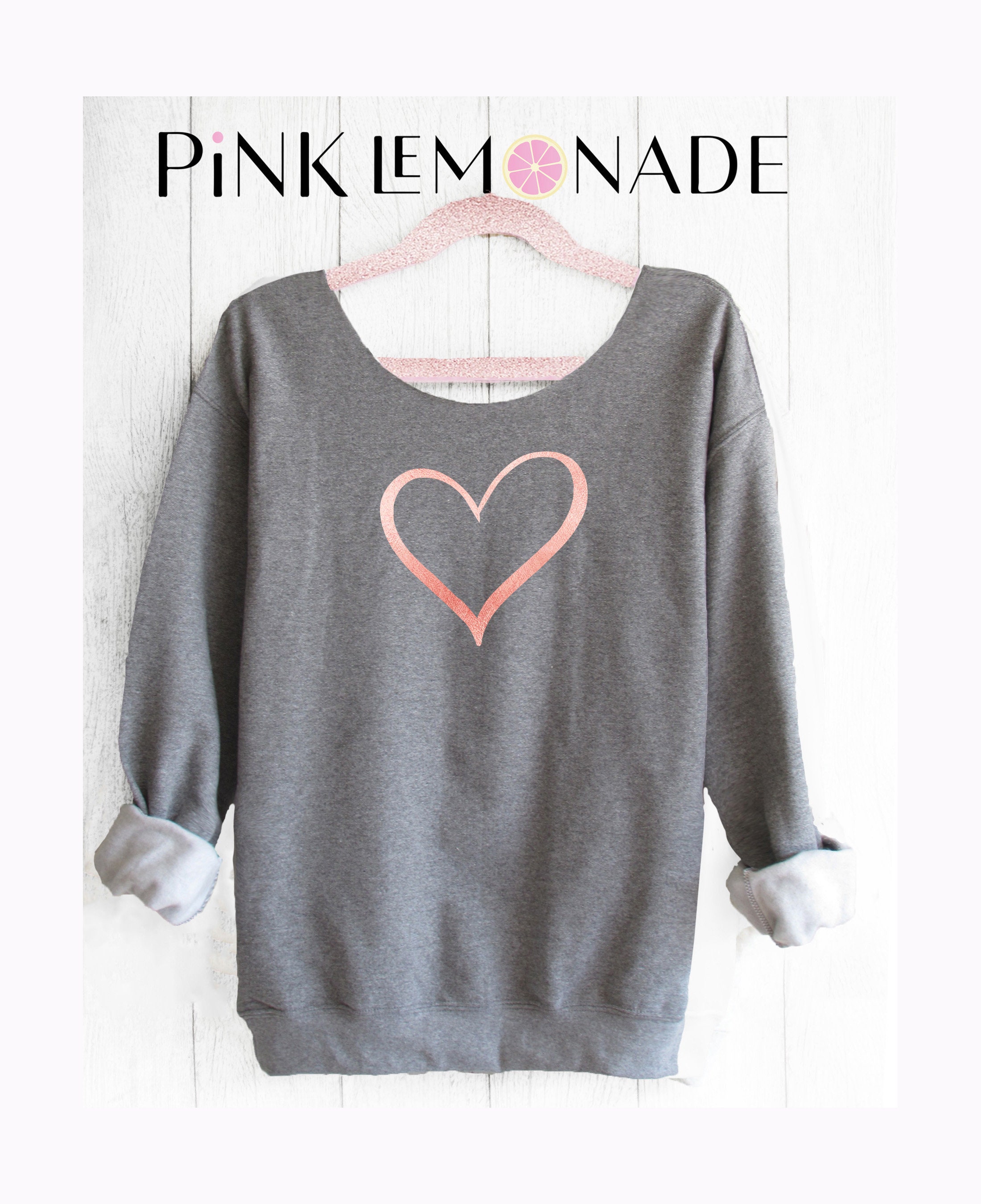 off the shoulder heart sweater