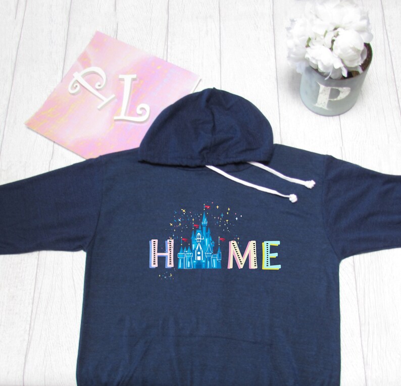 Made by Pinklemonade.net Disney castle Theme Park inspired Light Weight Hoodie Disney Hoodie.Disney Home Hoodie