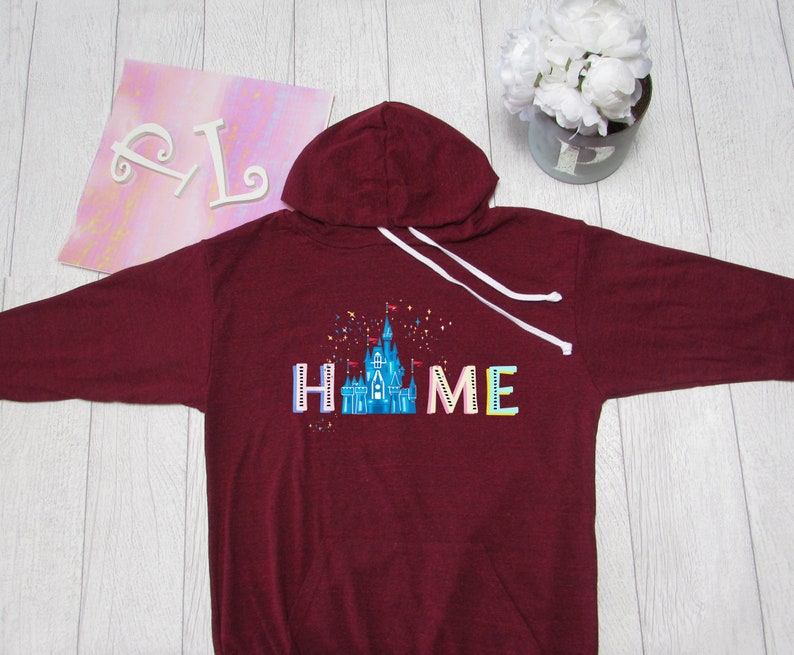 Made by Pinklemonade.net Disney castle Theme Park inspired Light Weight Hoodie Disney Hoodie.Disney Home Hoodie