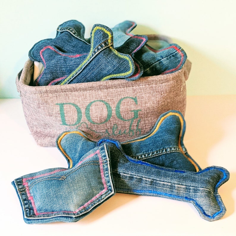 Upcycled Denim Dog Toys Denim Toy Dog Toy Squeak Toy Etsy