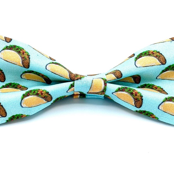 Let’s Taco Bout It - Pet Bow-tie- neck tie - dog - cat bow-tie - dog bow-tie - taco bow tie - taco Tuesday- taco dog - stitches and sass