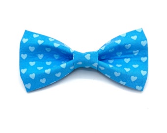 Blue Heart - Pet Bow - pet accessory - cat bow - dog bow - heart bow tie - dog bow tie - Valentine's day bow tie - V-day - stitches and sass