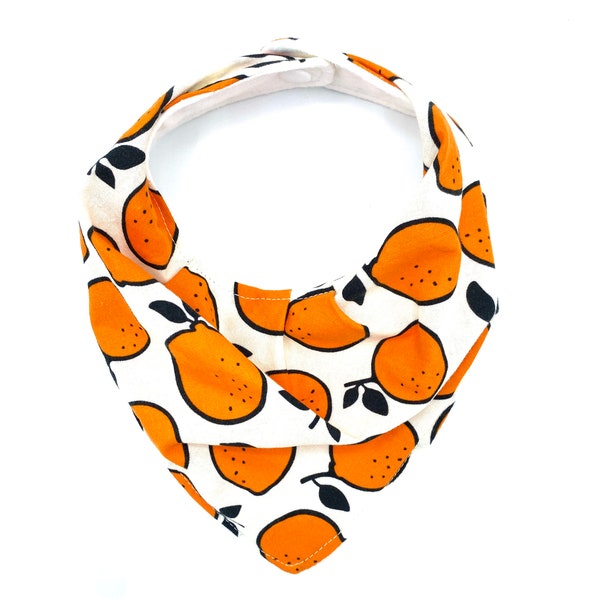 Fresh Squeezed - Waterproof Bandana Bib - Bib - Baby - Teething - Drool Bib - Slouch Bib - Stitches and Sass - Oranges - Cutie - Fruit