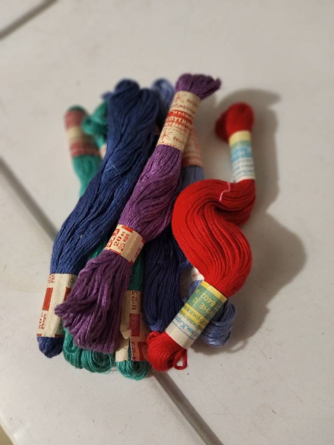 Embroidery Thread Set of 7 Vintage Thread Needlework Soviet Etsy