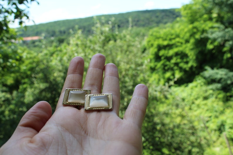 Cufflinks Vintage Cuff Links Mens Jewelry Ivory Goom Gold for Etsy