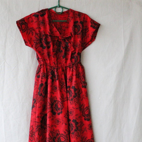 casual red dress