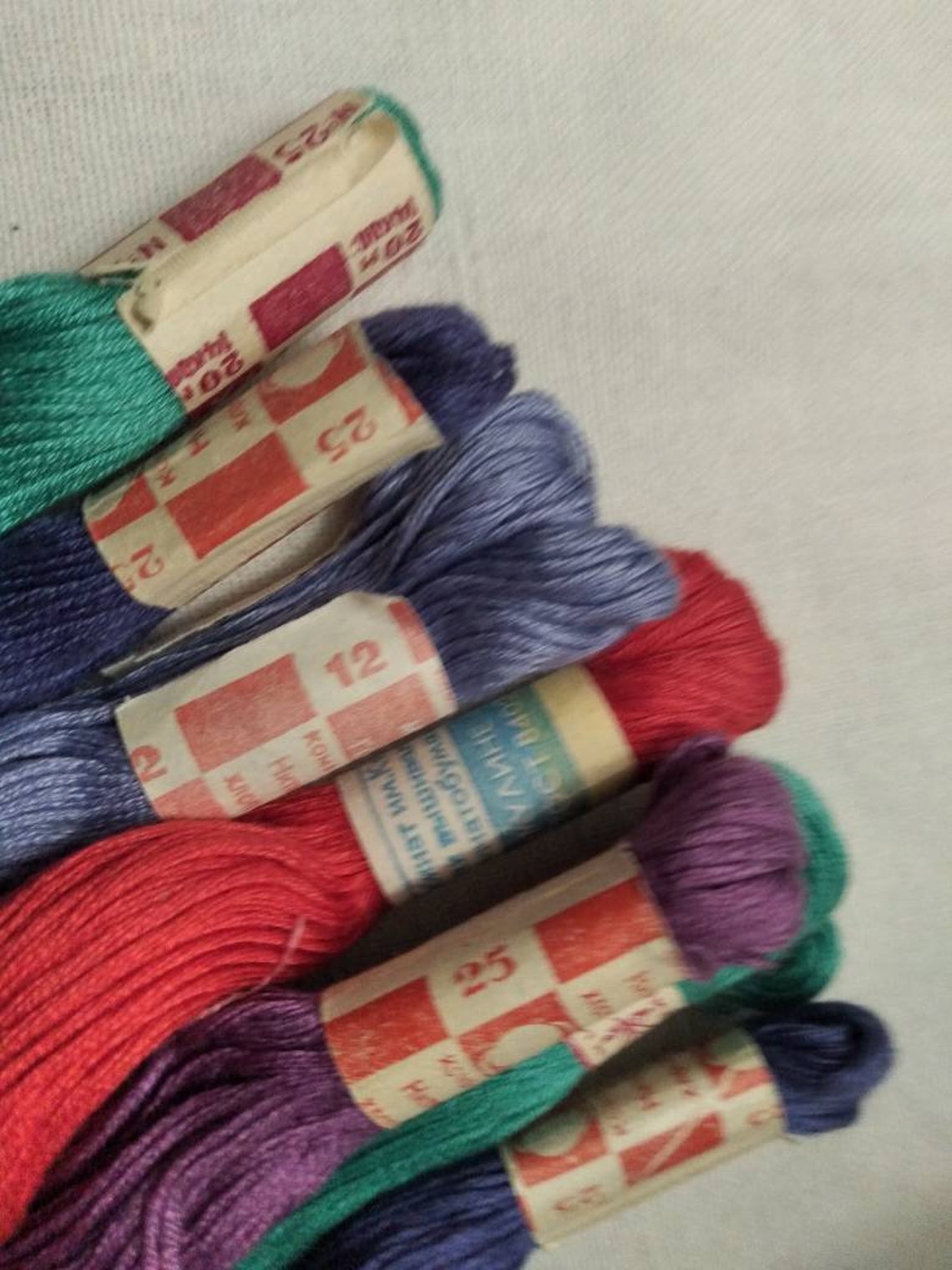Embroidery Thread Set of 7 Vintage Thread Needlework Soviet Etsy