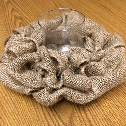 Bague bougie faite main en toile de jute | bougeoir | Centre de table | Décoration d'intérieur | Décoration de mariage | Décoration de fête | Rustique | Ferme | Cadeau