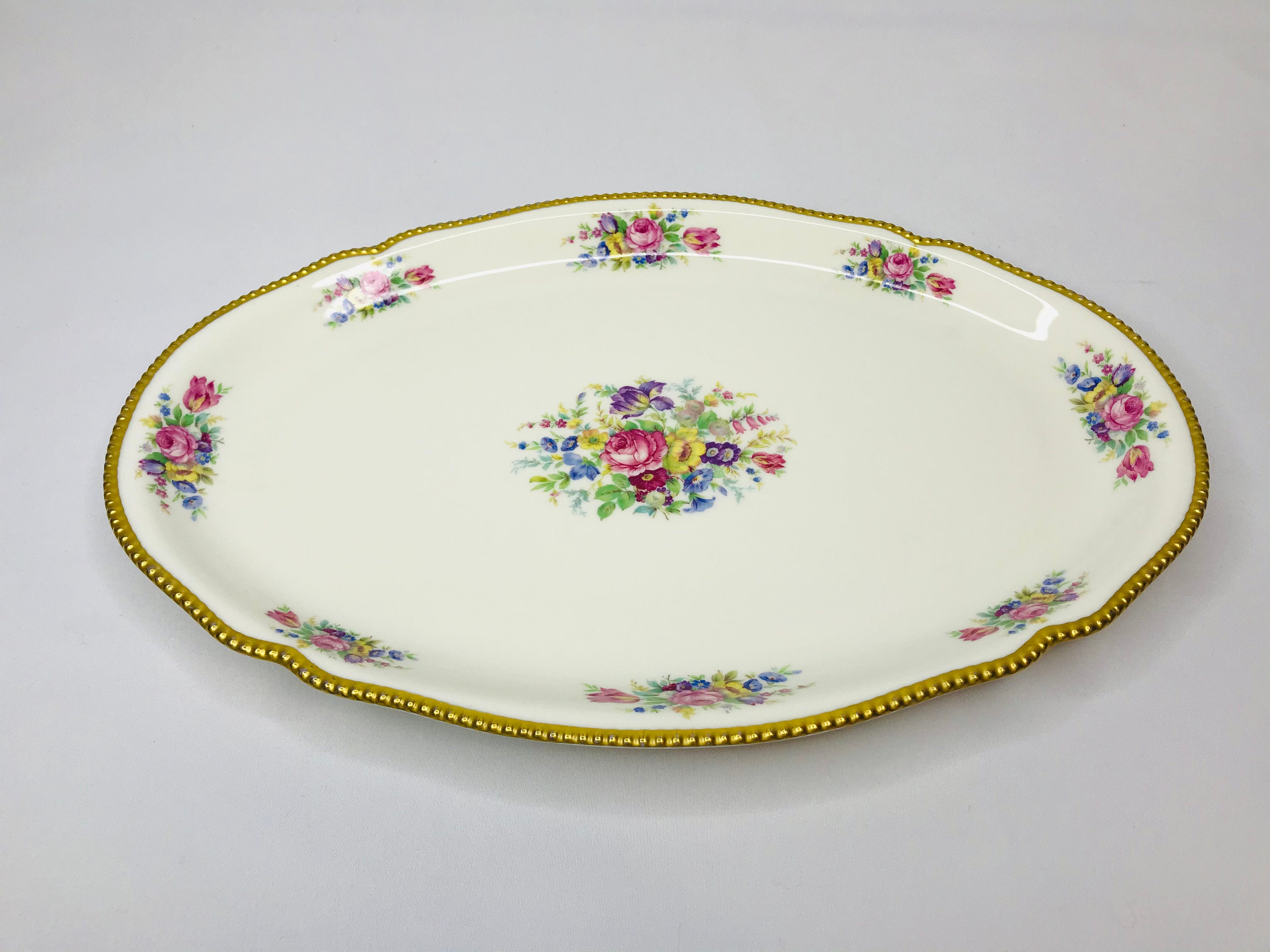 Castleton China Castleton Rose Oval Serving Platter Etsy