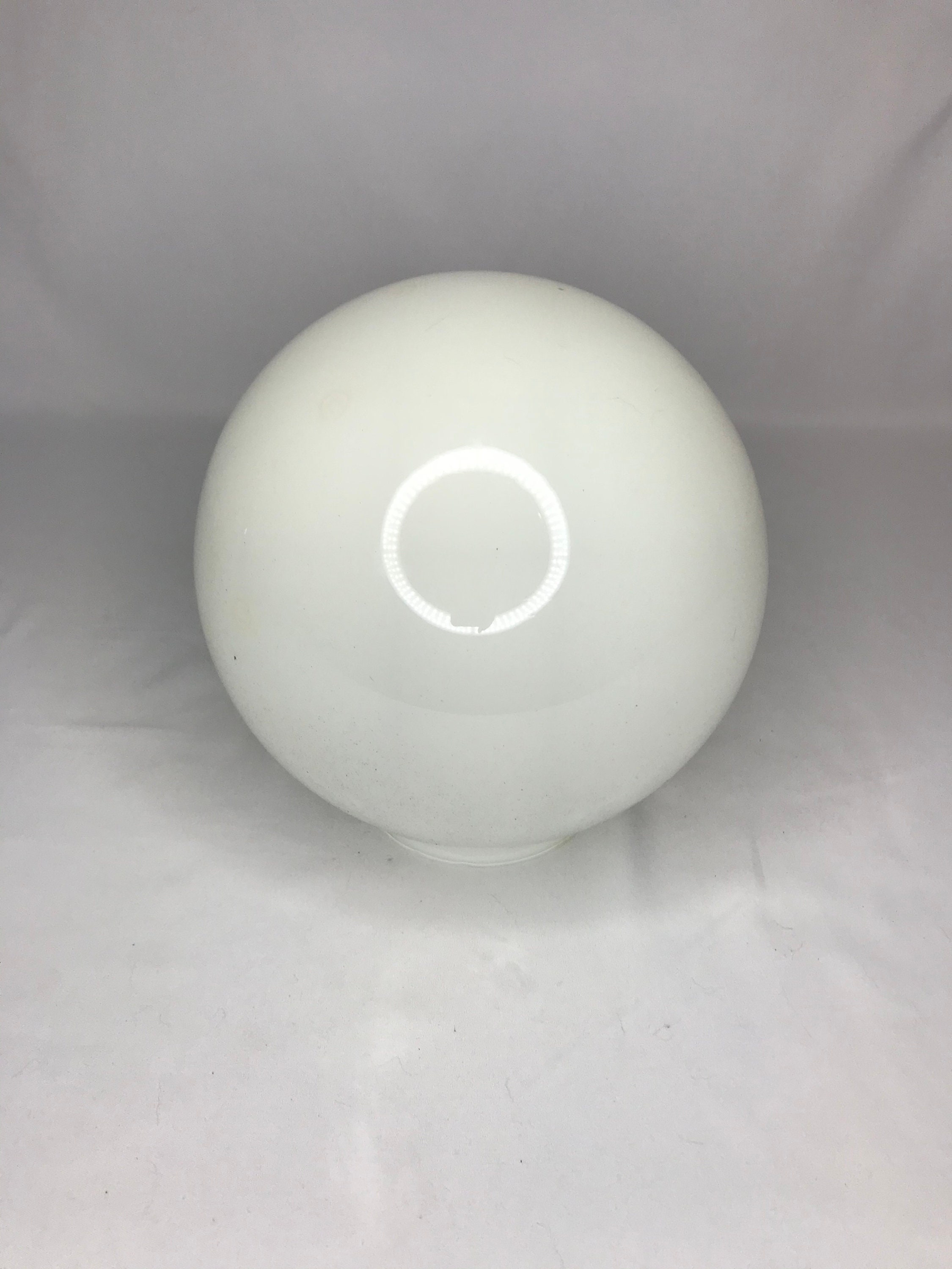 Vintage Round White Glass Globe/Light/Lamp Shade Fitter Etsy