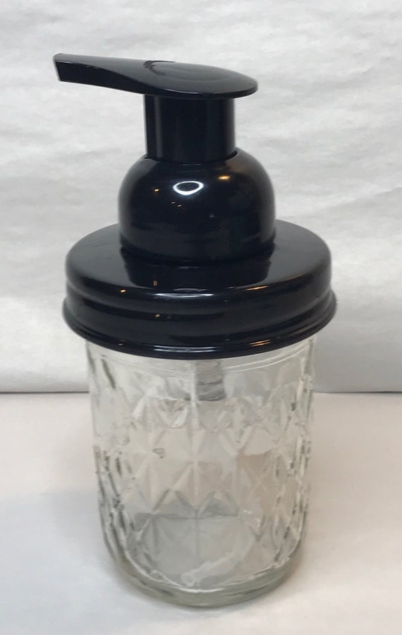 Decorative Glass Foaming Soap Dispenser 8 Oz Etsy