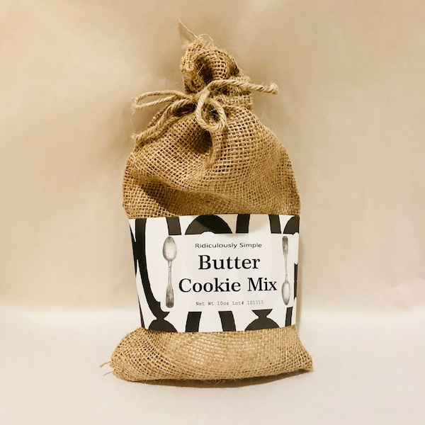 Vintage cookie mix in burlap bags - butter, gingerbread with gluten free options