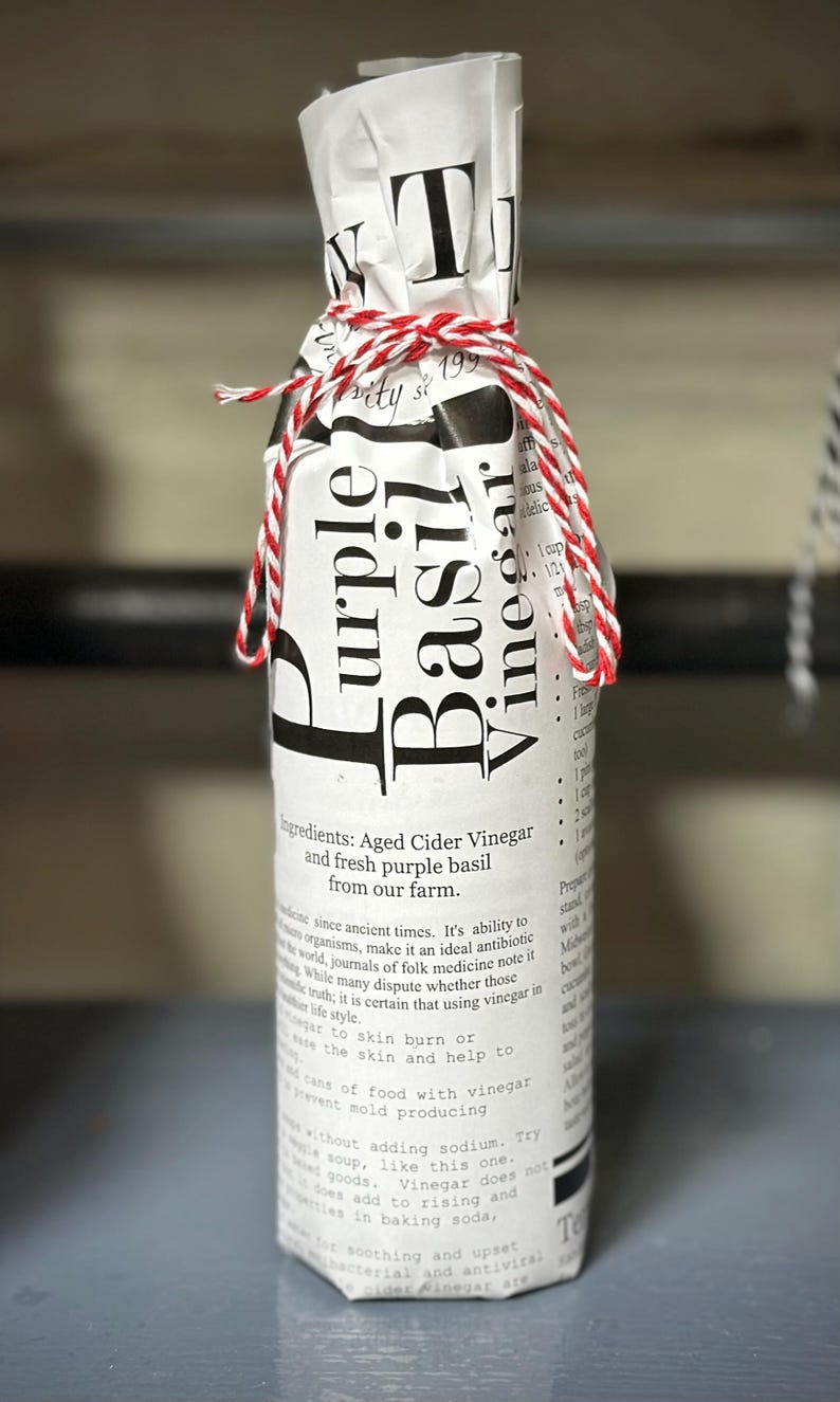Gourmet Herbal Vinegars-Assorted Flavors PurpleBasil w/wrap