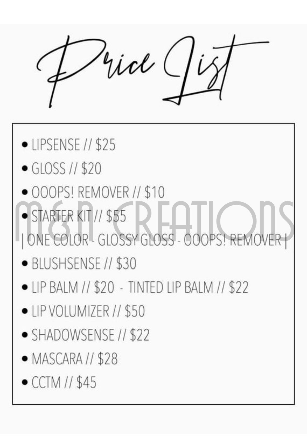 Senegence Price List Digital Download Senegence Printable Instant Download - Etsy