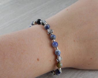 Semi-Precious Midnight Blue Silver Plated Sea Turtle Bracelet | Sea Turtle Bracelet | Charitable Cause | Beach Bracelet | For Her | Gift