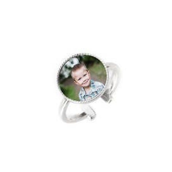 Custom Photo Ring - Sterling Silver - Mom - Grandma - Nana Gift