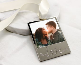 Christmas Photo Ornament, Love Ornament, Newlywed Holiday Ornament, Wedding Christmas Ornament, Baby's First Christmas, Gift for couple