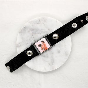 Personalized Leather Bracelet Men Photo - Custom Photo Bracelet - Personalized Picture Bracelet - Mens Photo Memory Bracelet - Dad Gift
