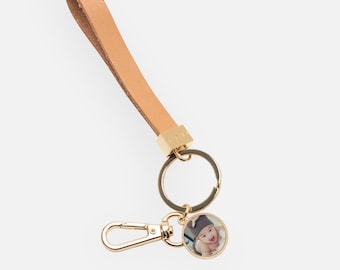 Custom Photo Keychain, Mom. gift, Grandparent photo gift, Personalized Keychain, Leather photo keychain