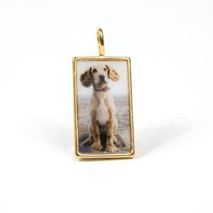 Custom Photo Charm Necklace: 18k Gold Paperclip Chain, Personalized Picture Pendant