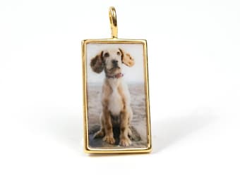 Custom Photo Pendant: 18k Gold Plated Personalized Picture Charm Necklace