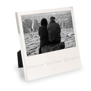 Personalized Memorial Photo Frame: Engraved Sympathy Gift, Polished Silver
