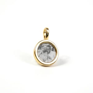 Personalized Gold Photo Charm: Custom Round Keepsake