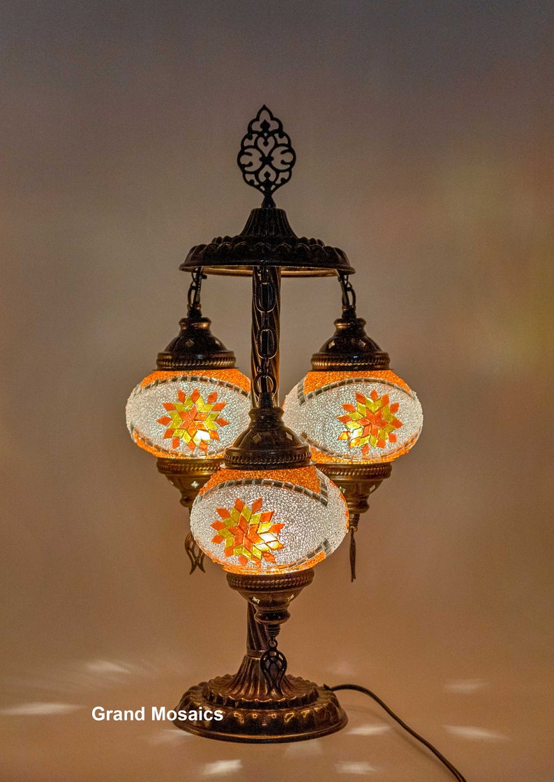 Turkish Mosaic Handmade Standing Floor Lamp Table Bedside Light Fixture Shades Moroccan Decorative