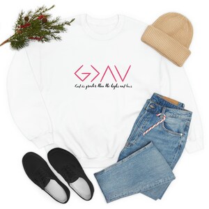 God is greater than the highs and lows Heavy Blend Crewneck Sweatshirt