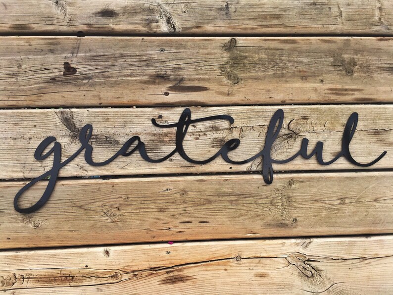 Grateful Script metal wall art simple decor farmhouse Etsy