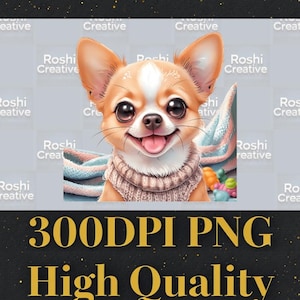 Cute Chihuahua PNG – Adorable Dog Illustration for Crafts, Invitations & Digital Products