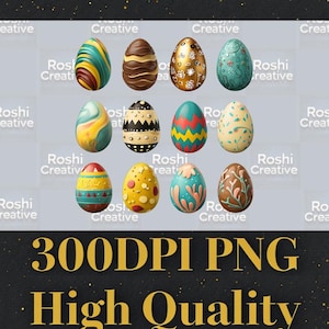 Colourful Easter Egg PNG - 300DPI Transparent Background for Crafting & Design.