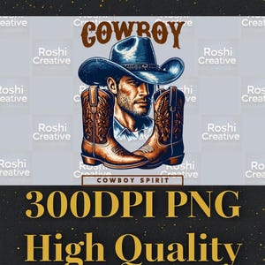 Cowboy Spirit PNG – 300DPI Slogan with Cowboy Hat & Boots Design