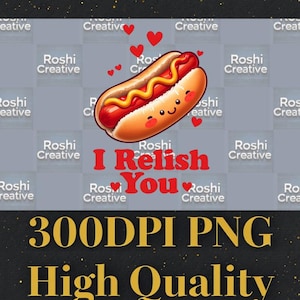 Cute Hot Dog PNG for Valentine's, BBQ, or Love-themed Crafts