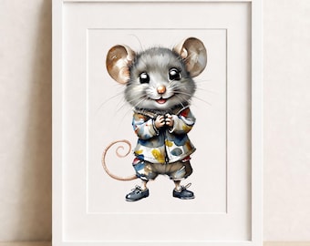 Mouse Clipart | Adorable Outfit PNG (Digital Download)