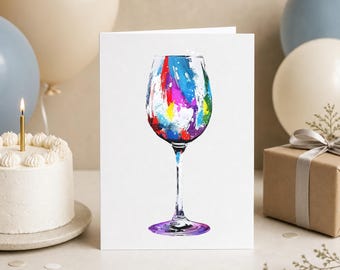 Rainbow Wine Glass PNG – Bold Multi-Coloured Design, 300DPI