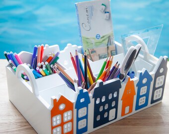 Desk Organizer Kidswooden Pen Pencil Holderdesk Etsy