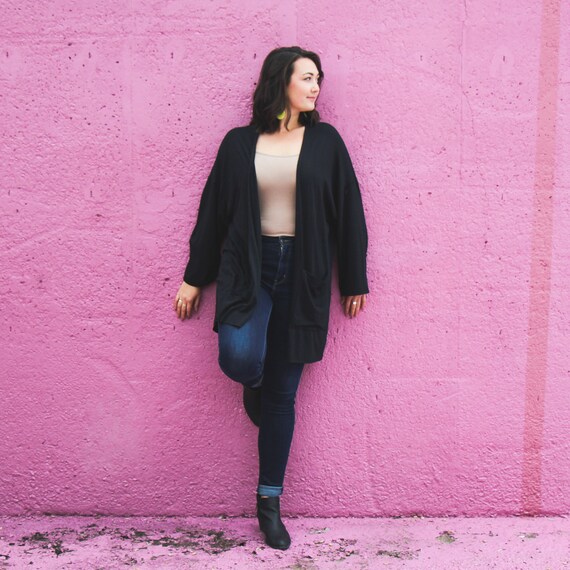 boxy cardigan black