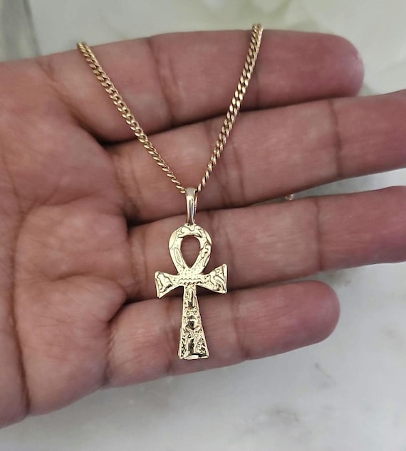 Pendentif Ankh Plaqué Or - Occasion, Avec Usure Du Temps, Style Croix De Vie égyptienne