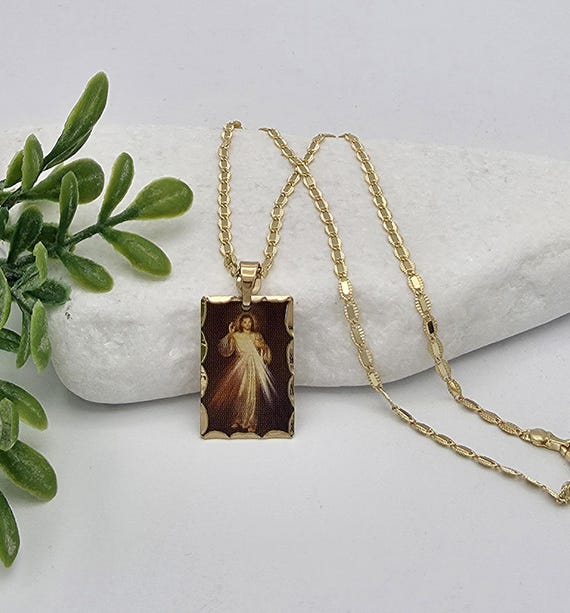Devine Mercy Bilderkette: 2 mm funkelnde maritime Kette mit 14-karätigem Silber überzogen