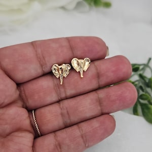 Gold Elephant Earrings, Tiny Elephant Stud Earrings, 14k Heavy Plated Gold, Hypoallergenic Posts, Lifetime Replacement Guarantee, 10mm High