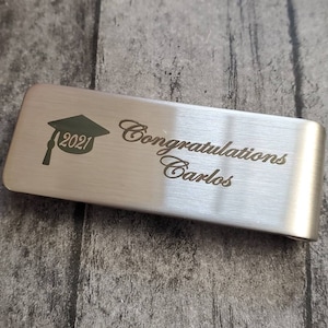Personalized Stainless Steel Money Clip: Laser Engraved Gift