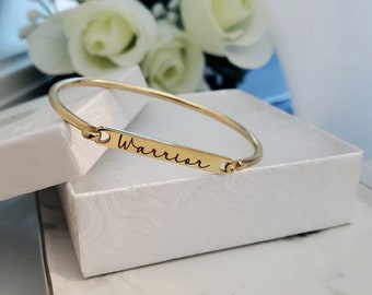 14k Gold Personalized Bracelet, Silver Personalized Bangle, Engravable Bangle for Women, High Quality Bracelets, Available in Gold & Silver