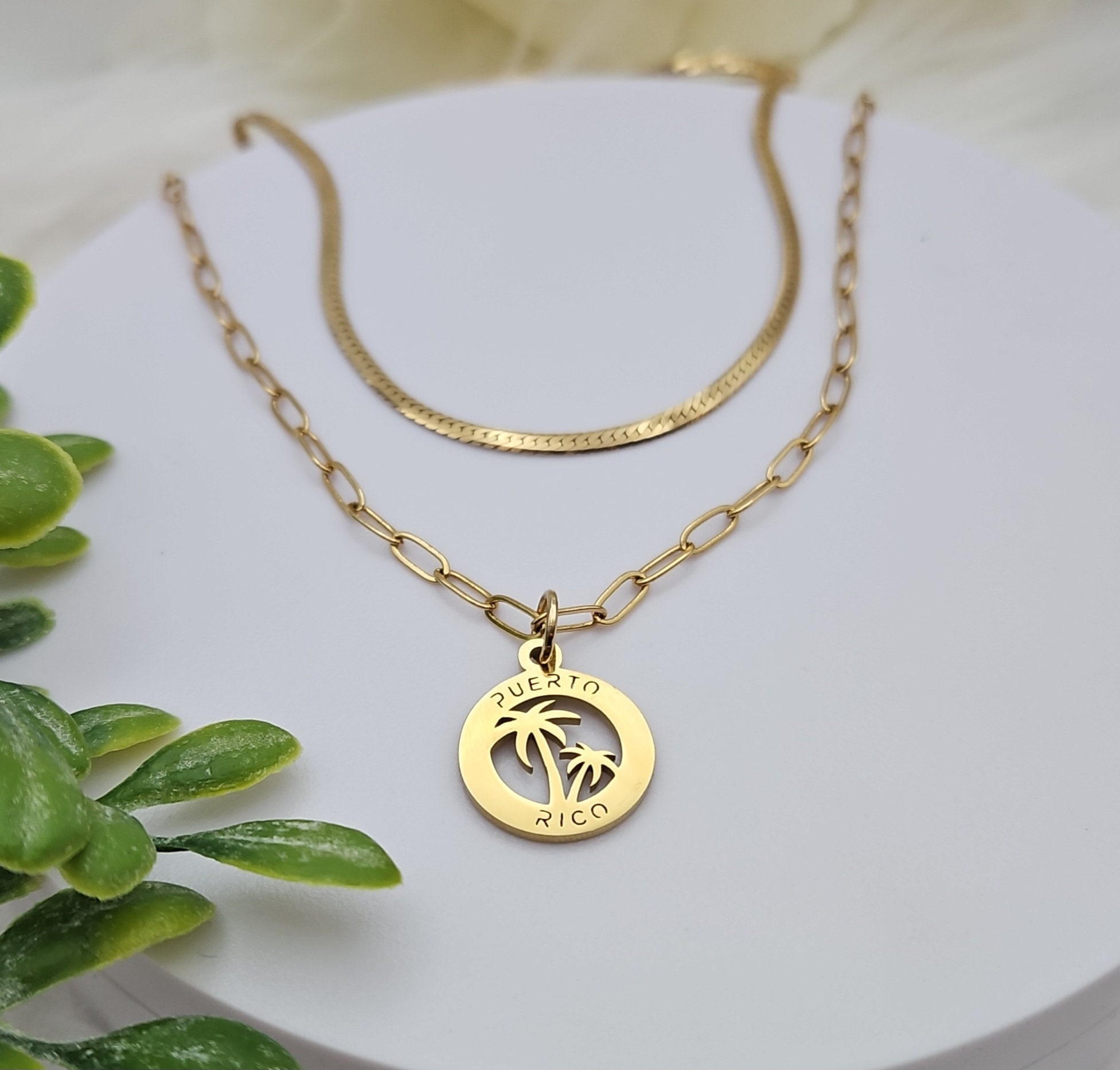 Gold Stackable Chain Necklace, 14k Heavy Plated Gold, 3mm