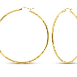 Gold Hoop Earrings, Large Hoop Earrings, 14k Heavy Plated Gold, High Quality Hoops, Tarnish Free Hoop Earrings image 6