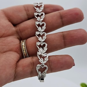 Hearts & Roses Bracelet: 14k Heavy Gold Plated, Silver Bracelet for Women, Lifetime Replacement Guarantee