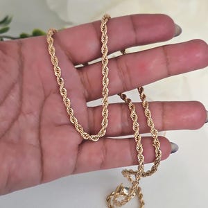 Gold Diamond Cut French Rope Chain: 3.5mm, 14k Heavy Plated, Unisex