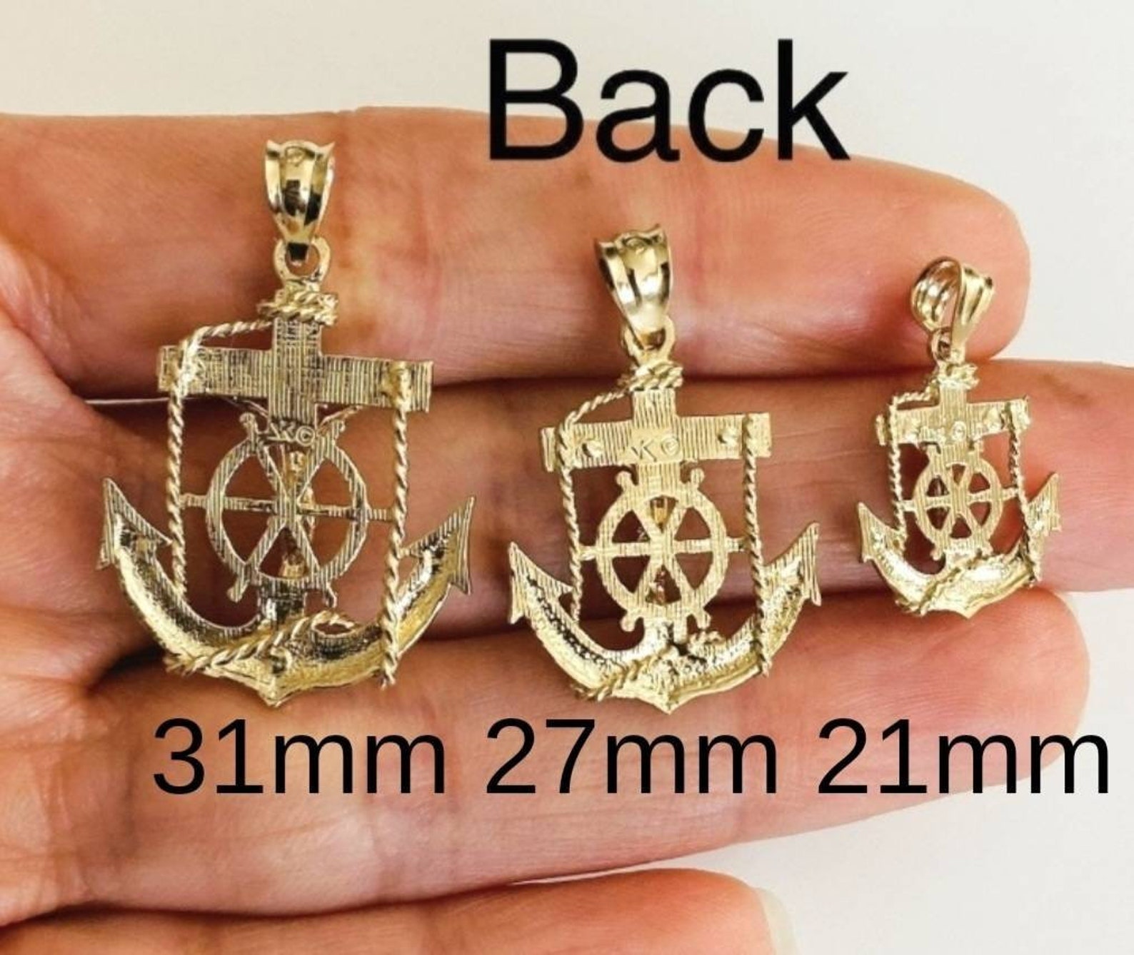 14k Gold Anchor PENDANT ONLY Anchor Jesus Pendant Stamped Etsy